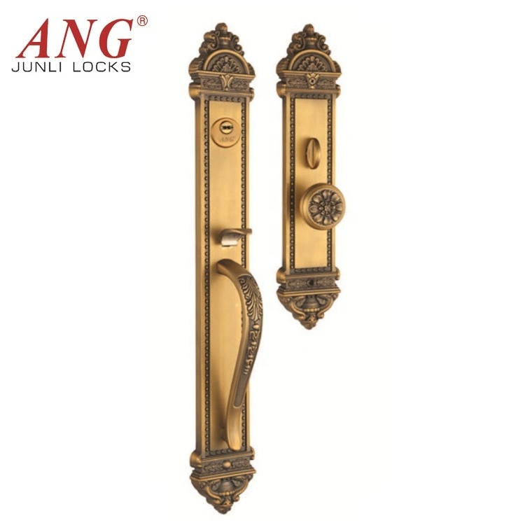 European Style Villa Casement Door Red Bronze Sliding Zinc Alloy Antique  Combination Mechanical Door Lock