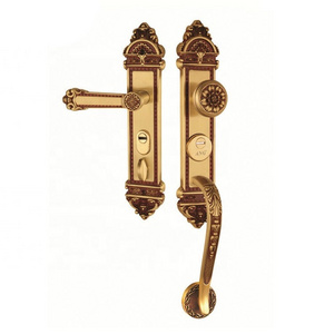 European American Villa Home High Security Double Pull Sliding Wooden Door Lock With Handle