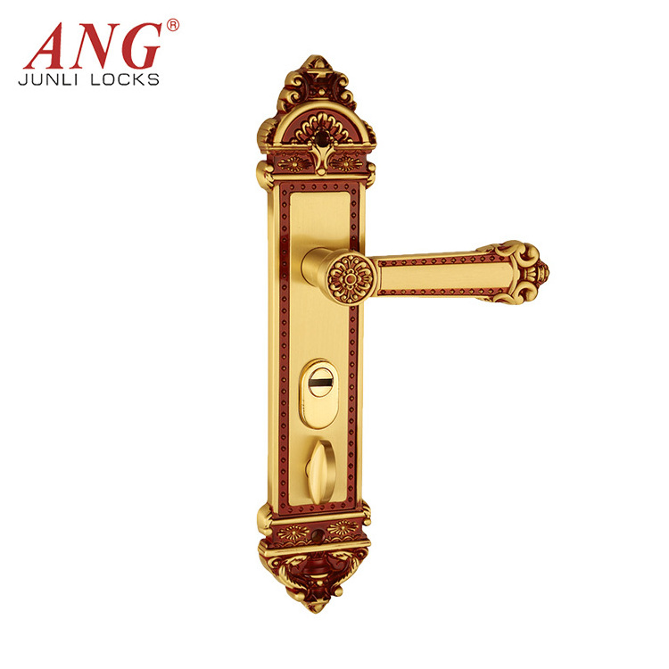 European American Villa Home High Security Double Pull Sliding Wooden Door Lock With Handle