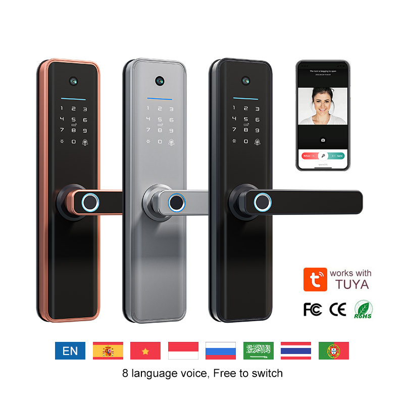 Factory Oem Odm Digital Door Lock Remote Control Tuya Smart Door Lock With Camera