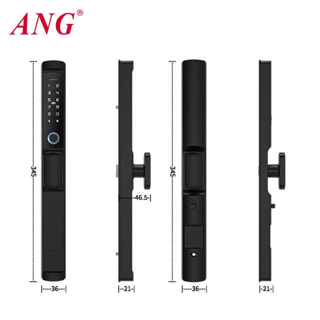 Waterproof Outdoor Electronic Lock Tuya Ttlock Home Apartment Fingerprint Aluminum Smart Sliding Glass Door Lock