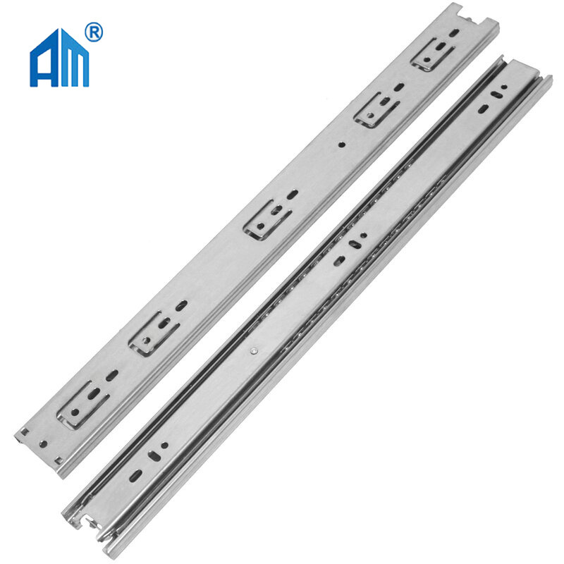 Low Moq Factory Rail 3 Fold Correderas Telescopicas Riel Push to Open Ball Bearing Kitchen Soft Close Drawer Slide