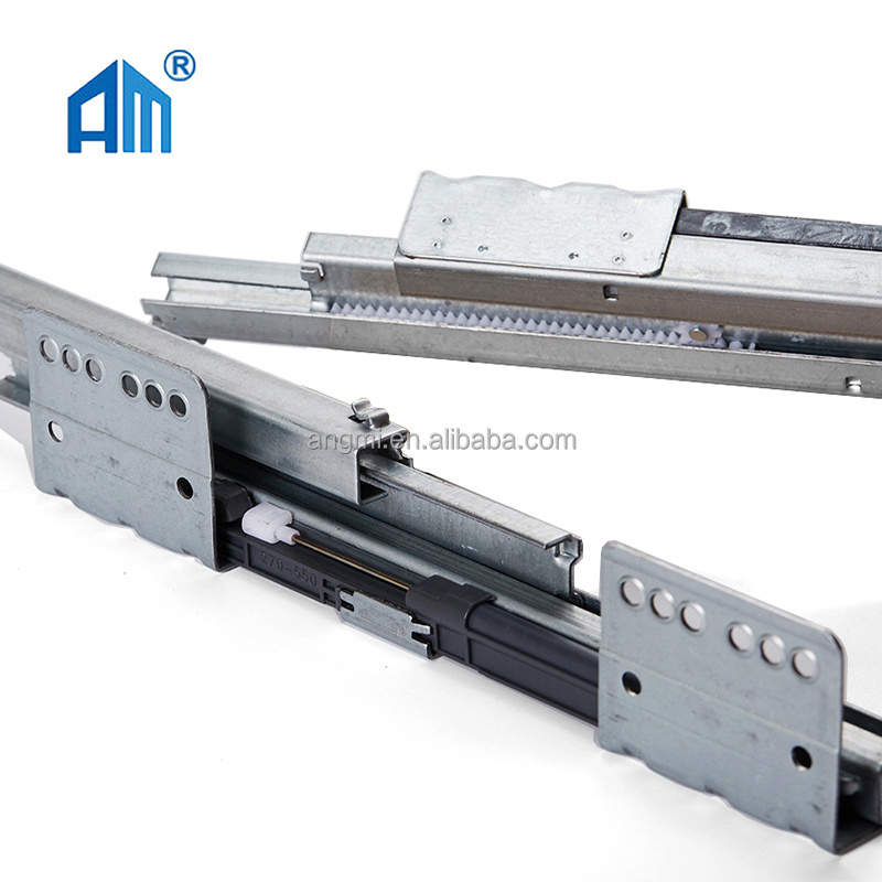 Low Moq Factory Rail 3 Fold Correderas Telescopicas Riel Push to Open Ball Bearing Kitchen Soft Close Drawer Slide