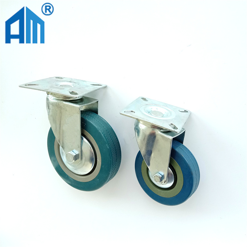 Rotating Caster Wheel Without Brake 2/2.5/3/4/5 inch  Rubber Industrial Caster Wheel