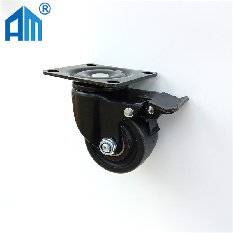 Furniture Rotating Wheels PVC/Nylon Caster With Lock 1.5/2/2.5 inch Industrial Castor Wheel