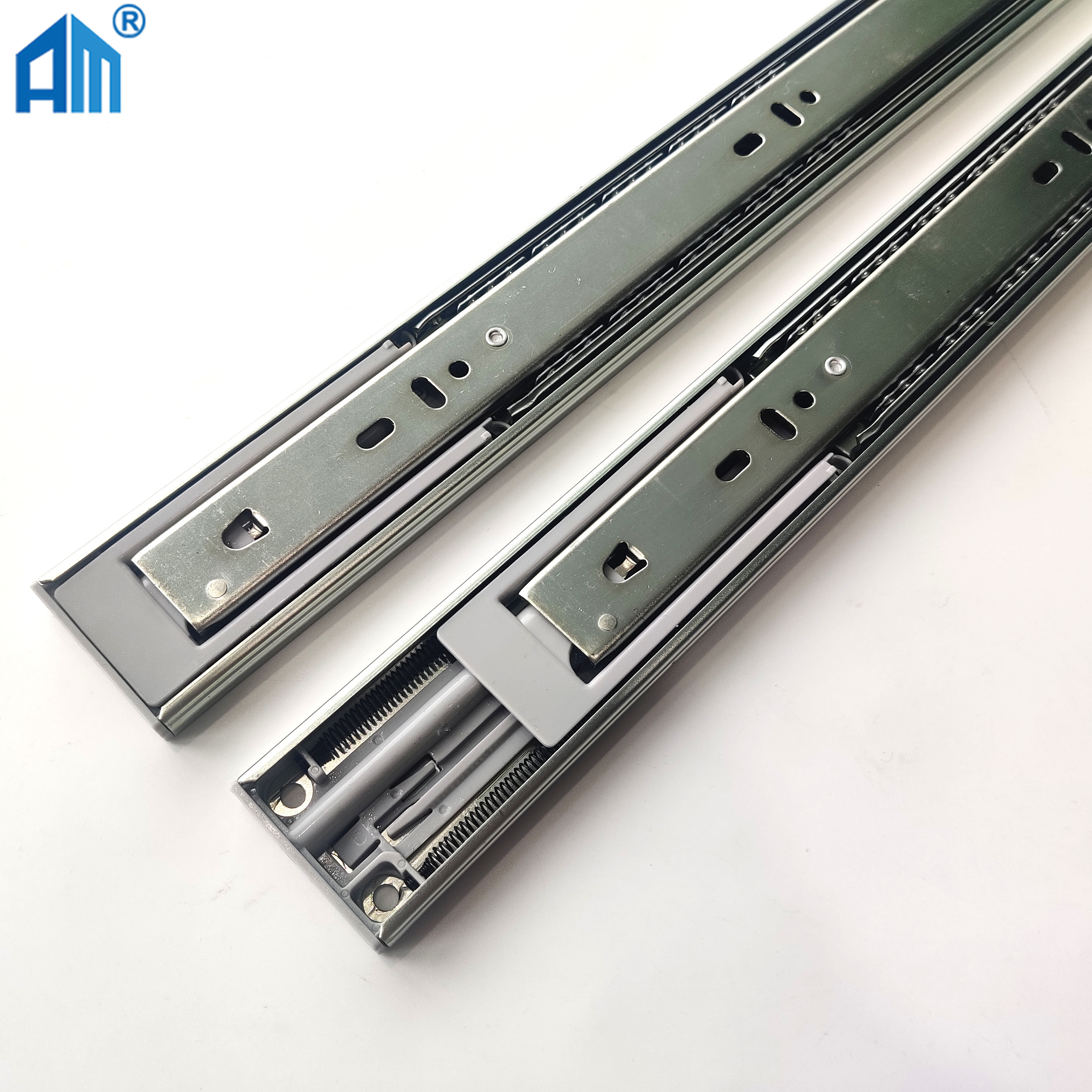 OEM 35mm 45mm full extensive telescopic channel soft close ball bearing drawer slide