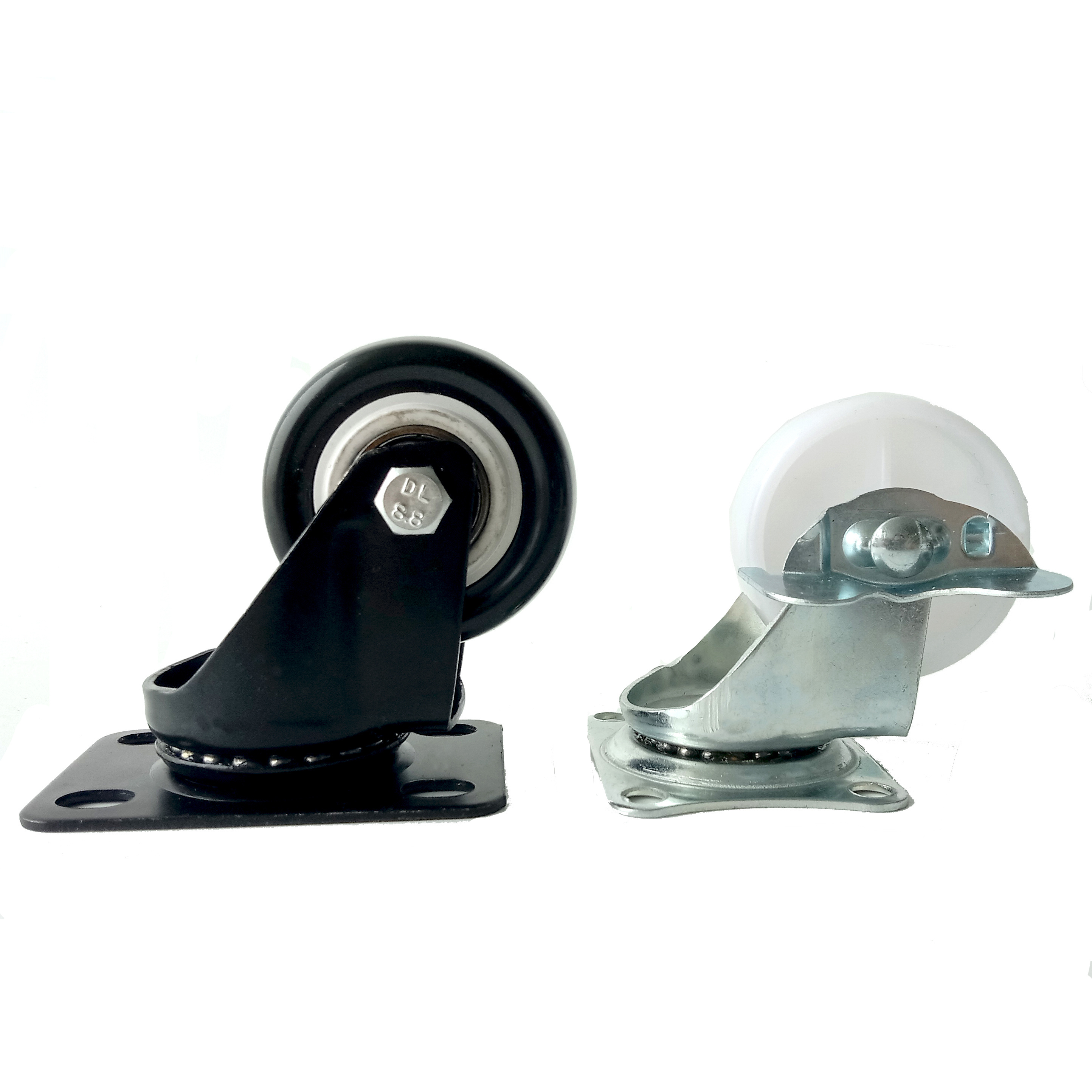 Casters with Brake No Noise Locking Casters with PU Wheels Swivel Plate Castors