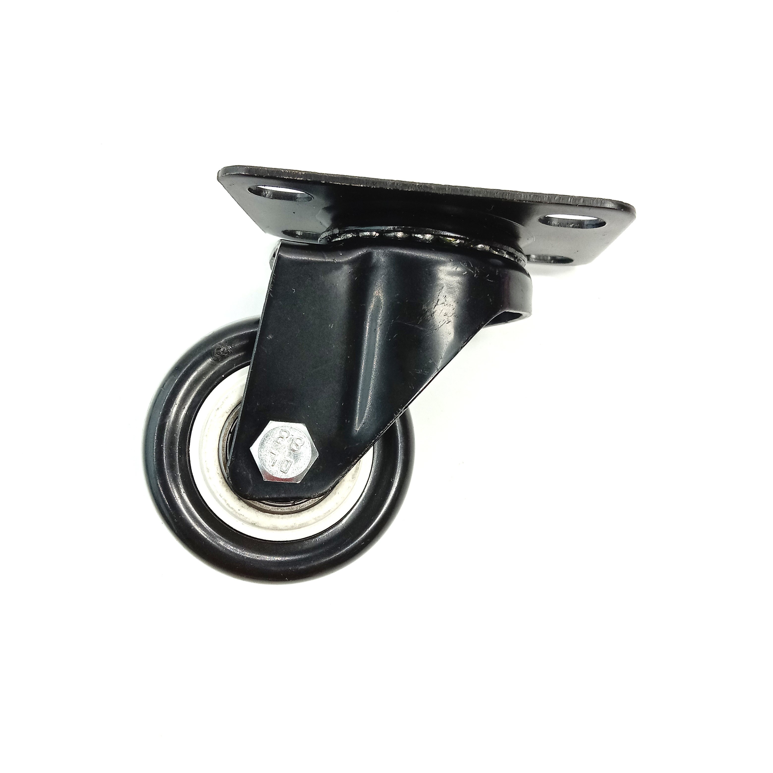 1.5 Inch 2 Inch Black Wheels Swivel Caster Wheel With Brake Pu Caster