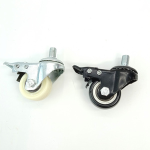 1.5 Inch 2 Inch Black Wheels Swivel Caster Wheel With Brake Pu Caster