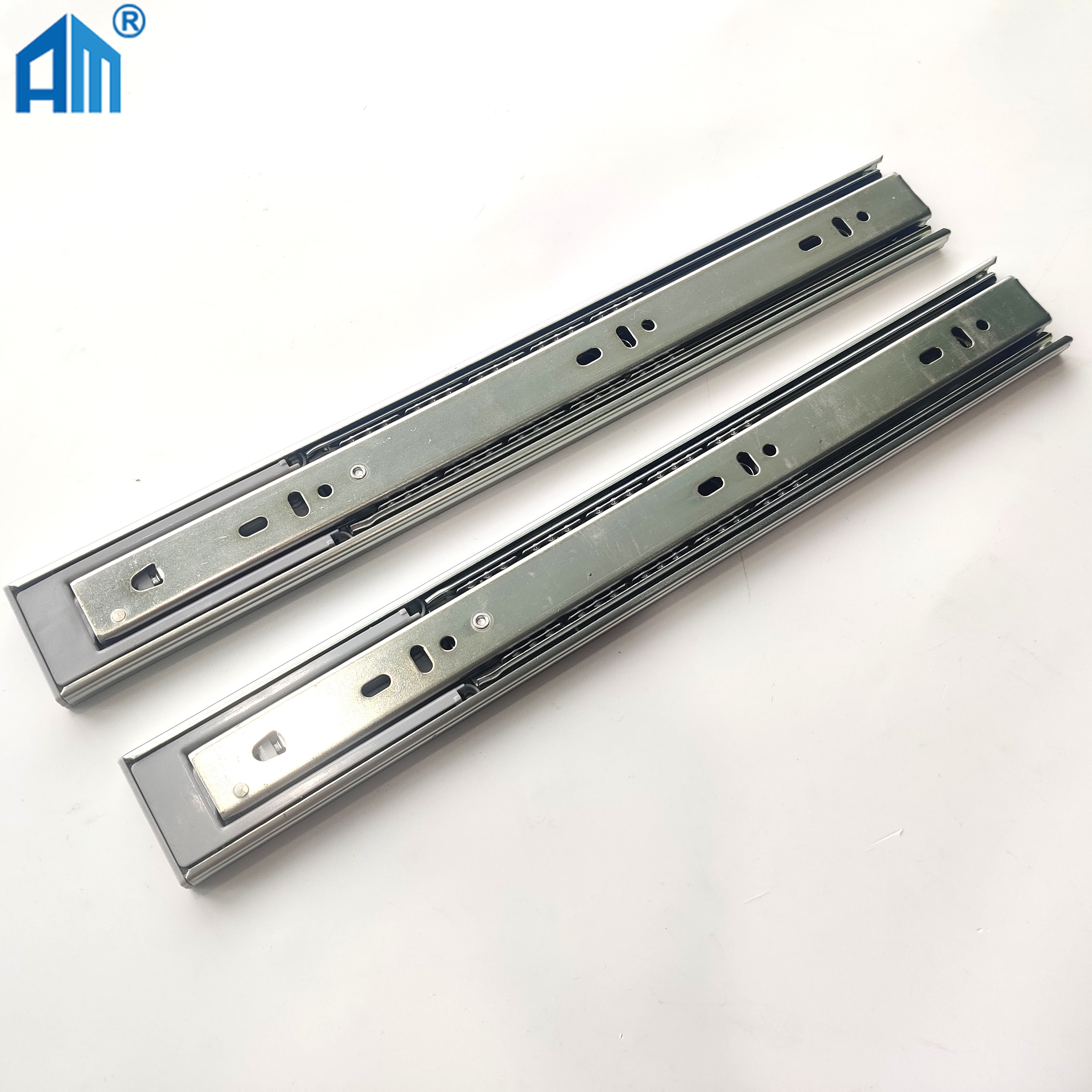 OEM 45mm full extensive telescopic channel 2 spring soft close ball bearing drawer slide