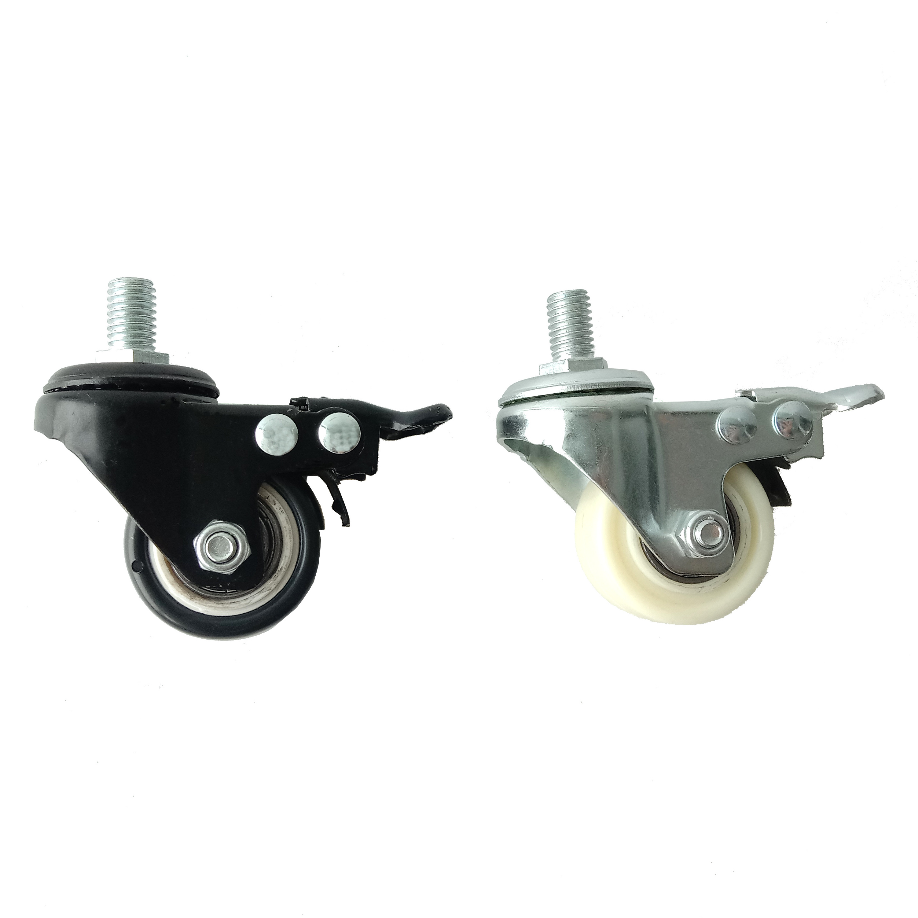 Casters with Brake No Noise Locking Casters with PU Wheels Swivel Plate Castors