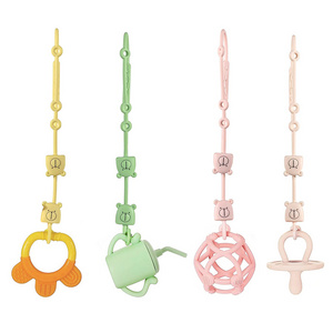 Wholesale silicone baby Pacifier chain toy Adjustable Size Baby Pacifier Clips Stretchable Silicone Toy Safety Strap