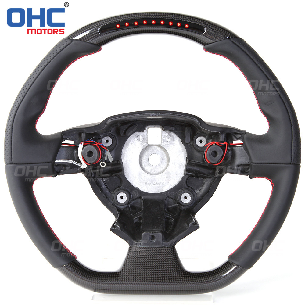 LED Real Carbon Fiber Steering Wheel for Ferrari 458 488 California T F12 Sergio Berlinetta 12-17 Car Steering Wheels OHC MOTORS