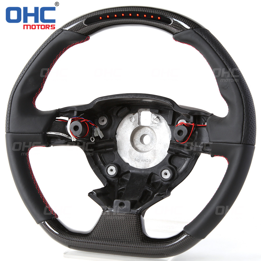 LED Real Carbon Fiber Steering Wheel for Ferrari 458 488 California T F12 Sergio Berlinetta 12-17 Car Steering Wheels OHC MOTORS