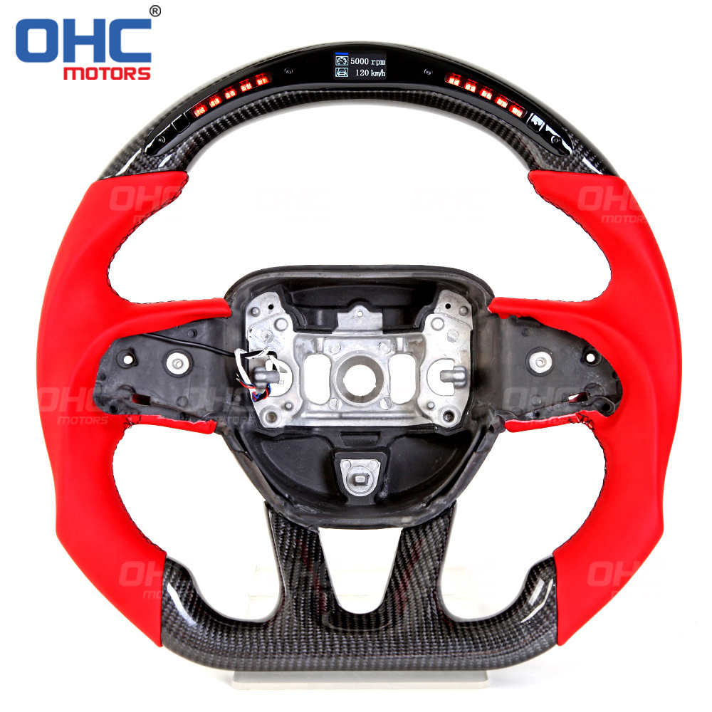 Hot selling Steering Wheel for Dodge Hellcat Charger Challenger 2015 2016 2017 2018 led racing car steering wheel ohc motors