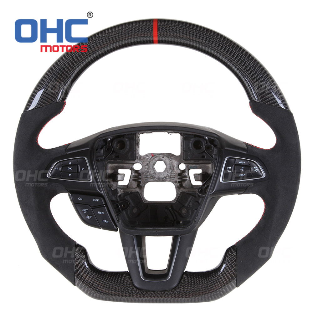 Real Carbon Fiber Steering Wheel for Ford Focus mk2 2015 2016 2017 2018 Car Steering Wheels OHC MOTORS