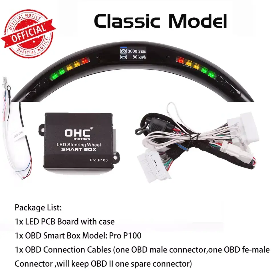 OHC MOTORS LED RPM Shift Light Steering Wheel Module Light Kit for BMW MERCEDES AUDI VW DODGE Tesla Toyota Nissan ALL models