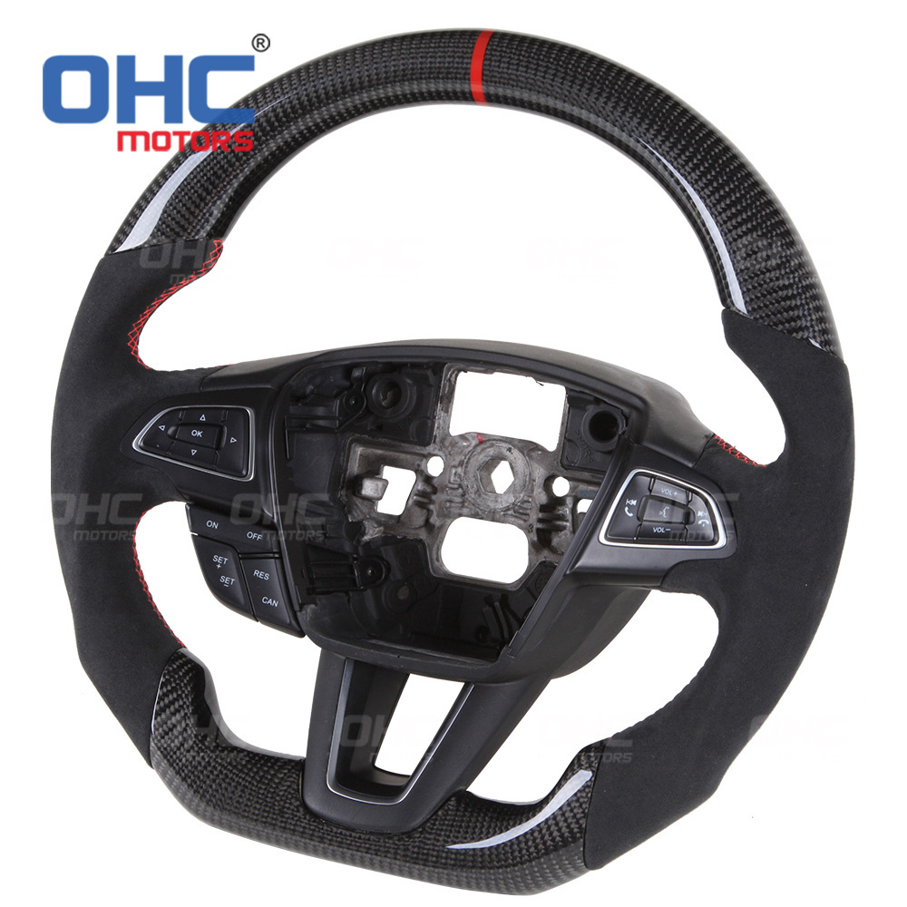 Real Carbon Fiber Steering Wheel for Ford Focus mk2 2015 2016 2017 2018 Car Steering Wheels OHC MOTORS