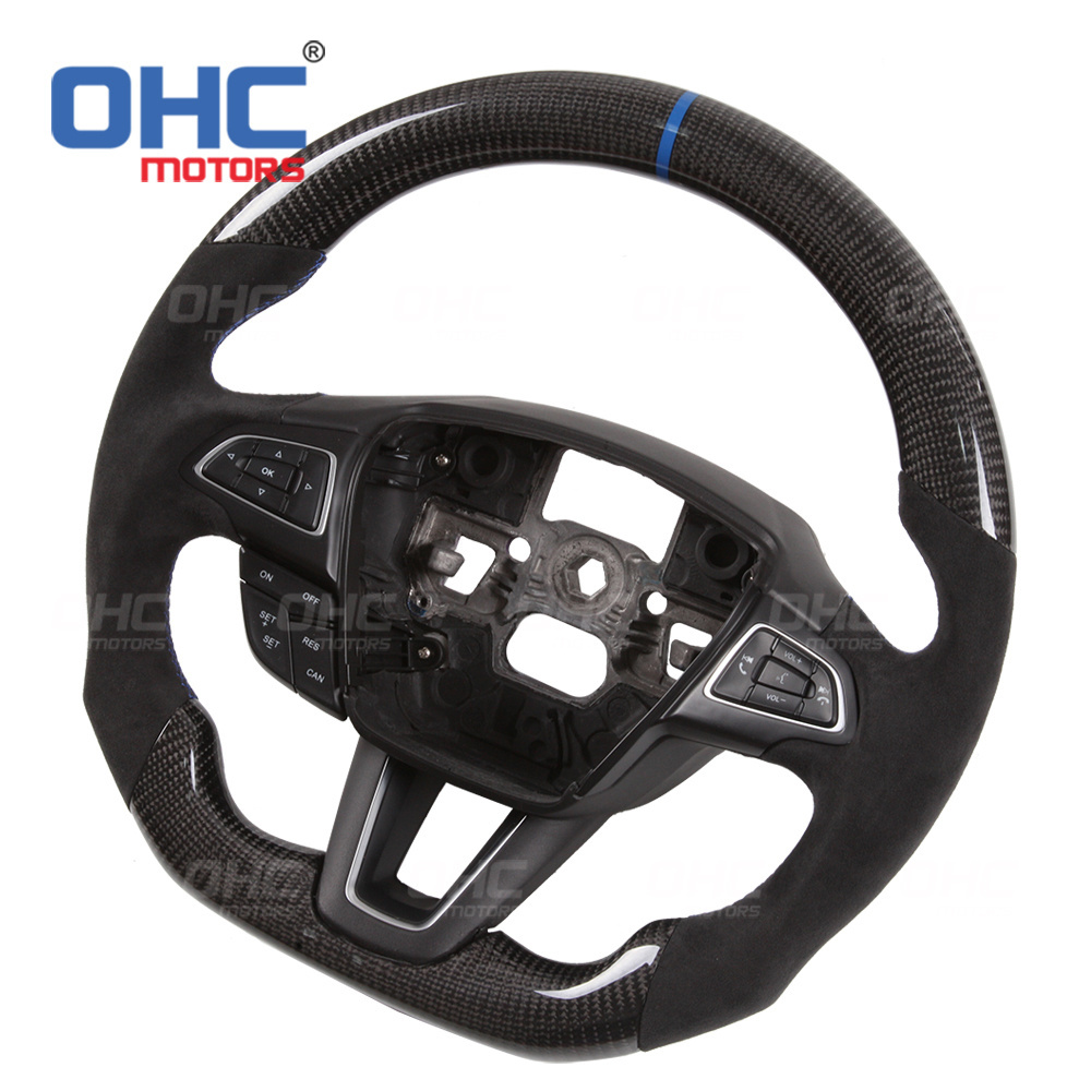 Real Carbon Fiber Steering Wheel for Ford Focus mk2 2015 2016 2017 2018 Car Steering Wheels OHC MOTORS