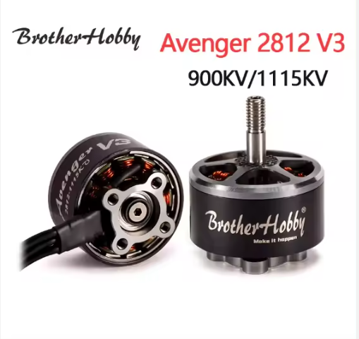 Brotherhobby Avenger 2812 V3 900KV/1115KV Brushless Motor 5-8S Titanium hollow shaft 9047 Propeller Quadcopter FPV drone