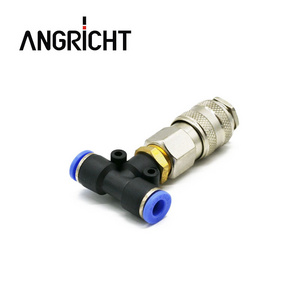 Factory direct pneumatic adaptor fitting Tee style quick connect pu hose air adaptor T-shaped quick connector