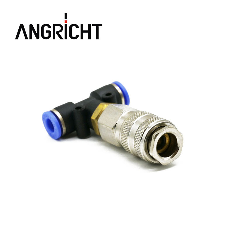 Factory direct pneumatic adaptor fitting Tee style quick connect pu hose air adaptor T-shaped quick connector