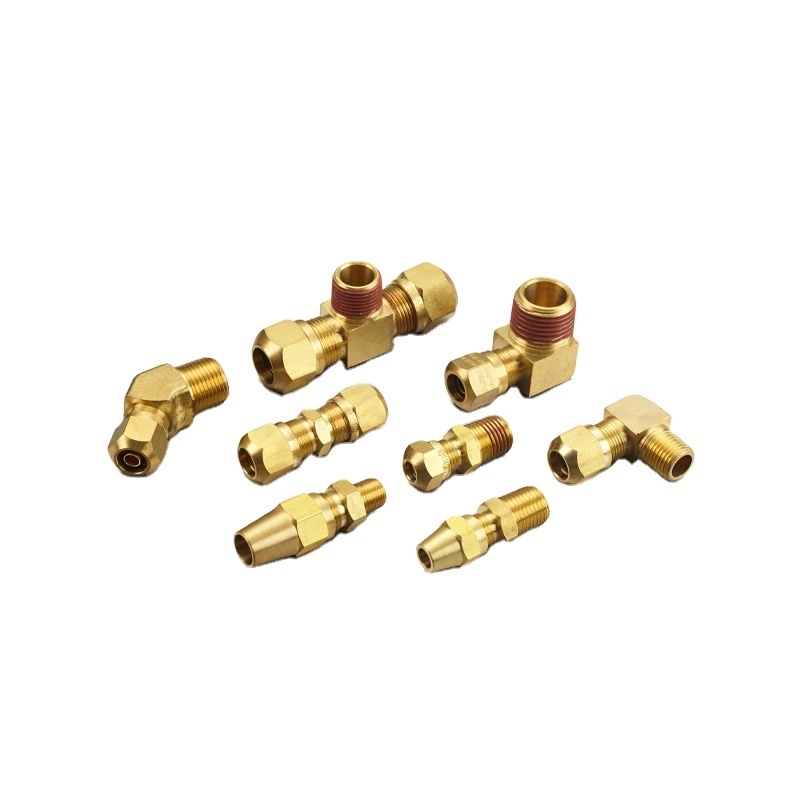 Air Brake System DOT Brass Pneumatic Compression Fittings American Type Straight/Elbow/Tee Hose Fitting D.O.T