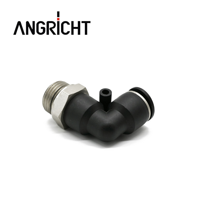 wholesale high quality Plastic pneumatic air fitting PV L Type 90 Degree Elbow push fit plumbing fittings