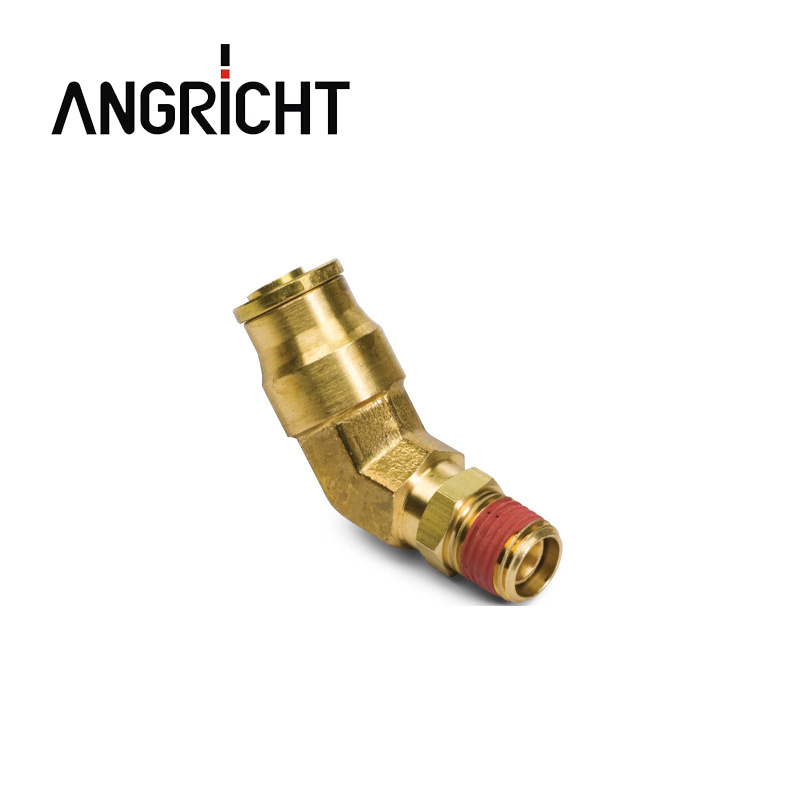 Push to Connector Push in Swivel Male Elbow 90 degree TUBE OD X NPTF MALE DOT Air Brake Brass Fittings