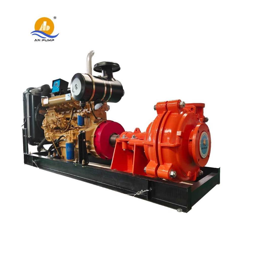 6/4 rubber lining material heavy duty diesel engine slurry Pump