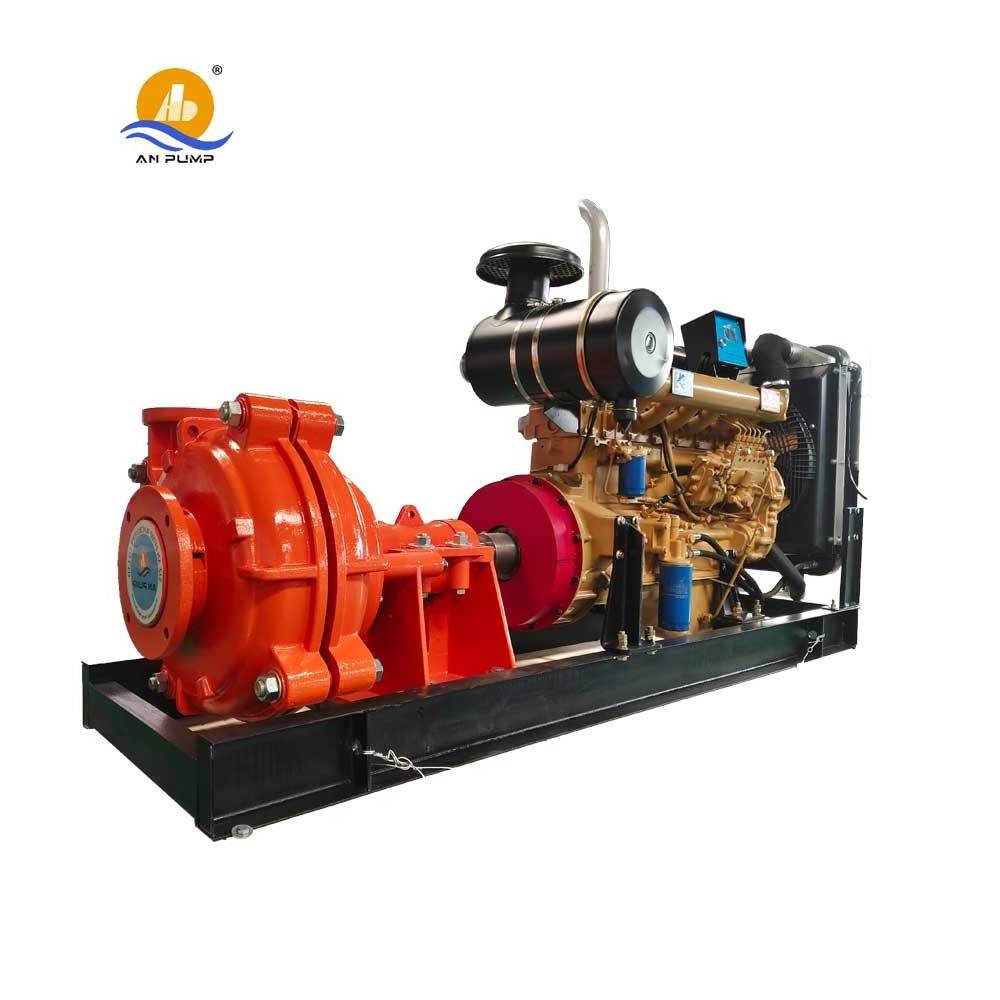 6/4 rubber lining material heavy duty diesel engine slurry Pump