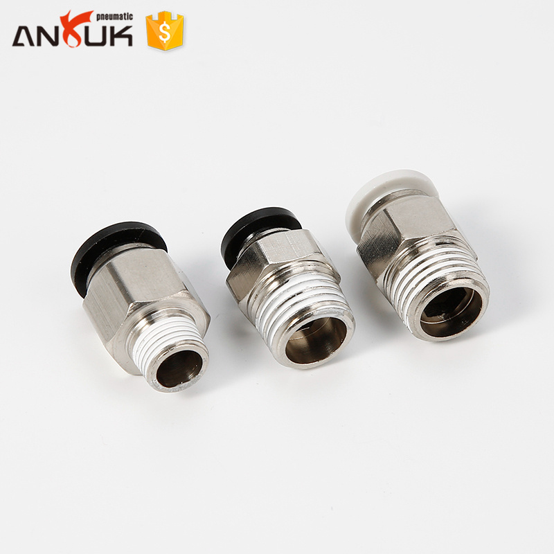 Straight metal quick connector pneumatic air pipe push in fitting