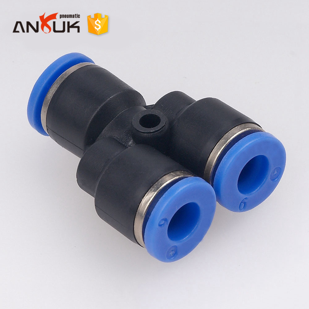 ANRUK PW series pneumatic one touch Y type quick tube connect 3 way air hose fitting