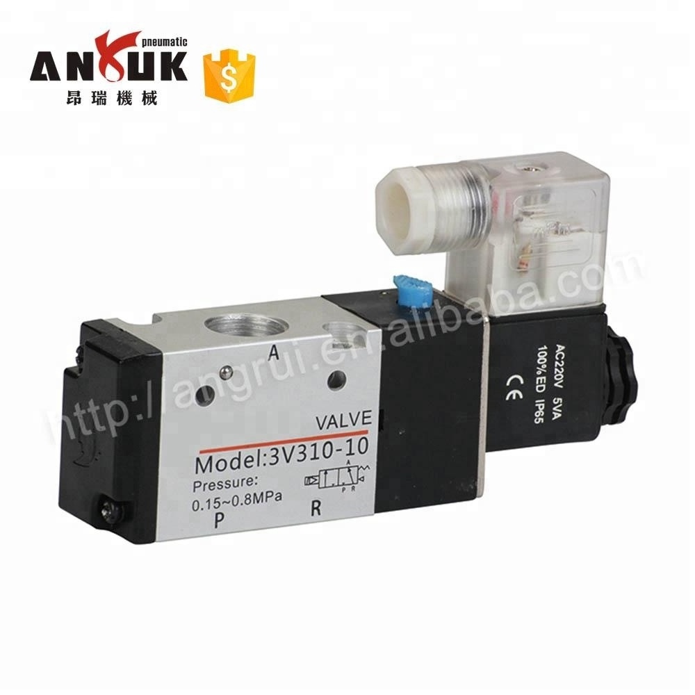 Aluminum Alloy pneumatic air 3 / 8 solenoid valve