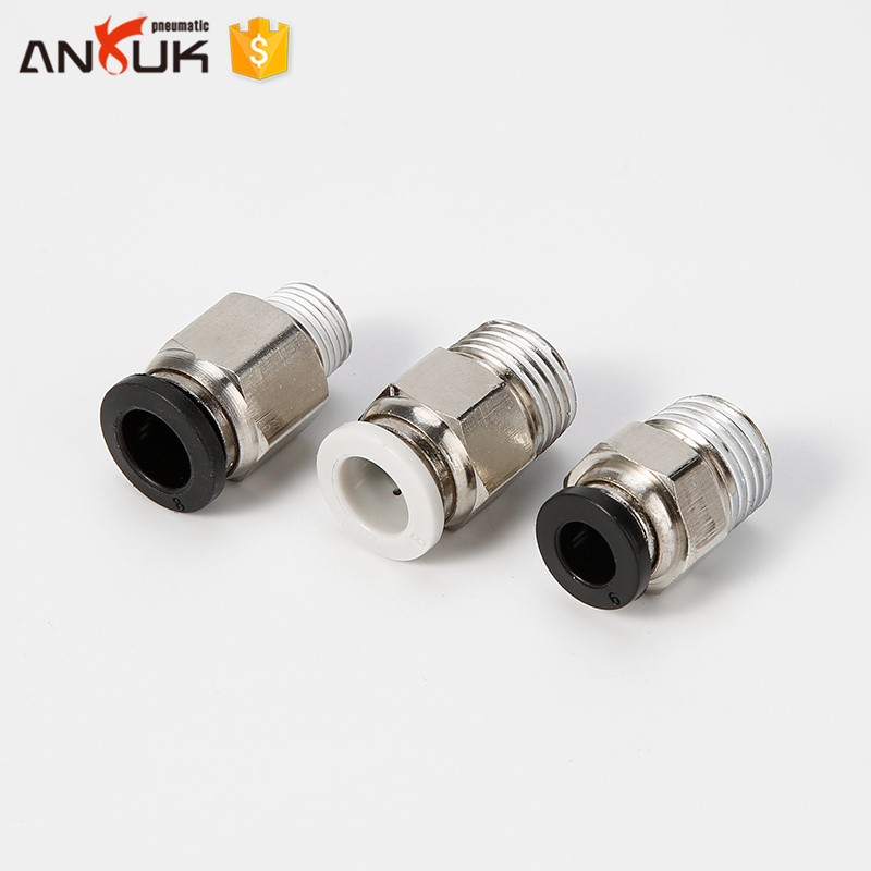 Straight metal quick connector pneumatic air pipe push in fitting