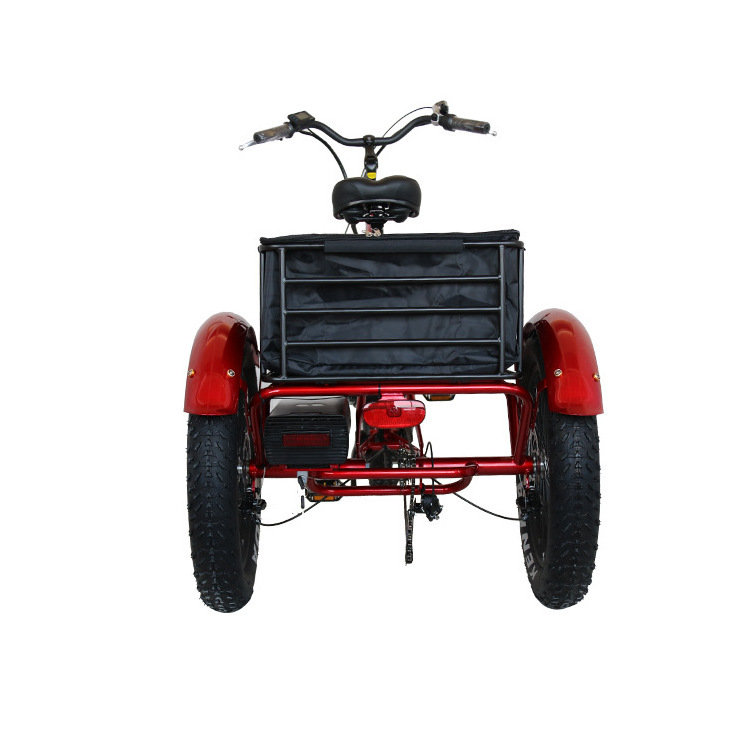 24 inch electric trike fat tire 48V 13Ah Lithium Battery 3 wheel Electric Tricycle electric three wheels bike with basket