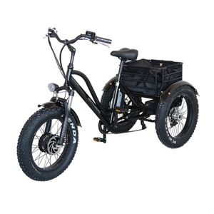 24 inch electric trike fat tire 48V 13Ah Lithium Battery 3 wheel Electric Tricycle electric three wheels bike with basket