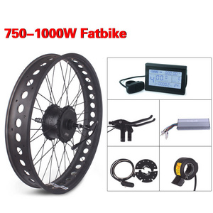 170mm - 190mm Rear brushless hub motor wheel 20'' 24''26" X 4 inch Tyre 48V Electric Fat Snow Bike Conversion kit 750W