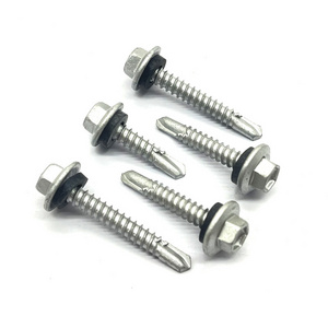 China Manufacturers Stainless Steel Hex Head Patta Self Drilling Roofing Screw with Rubber Washer