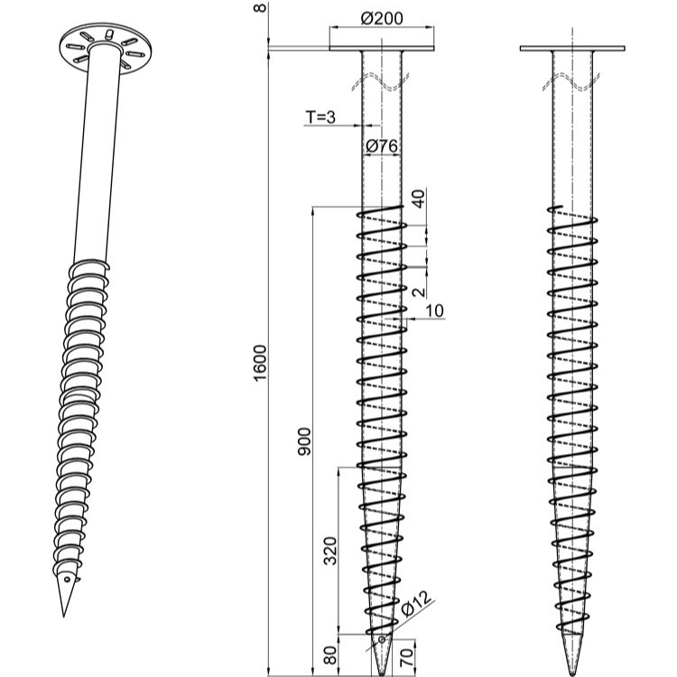 Helical Pier Driver Ground Screw Installation Machine Screw Pile for Ground System