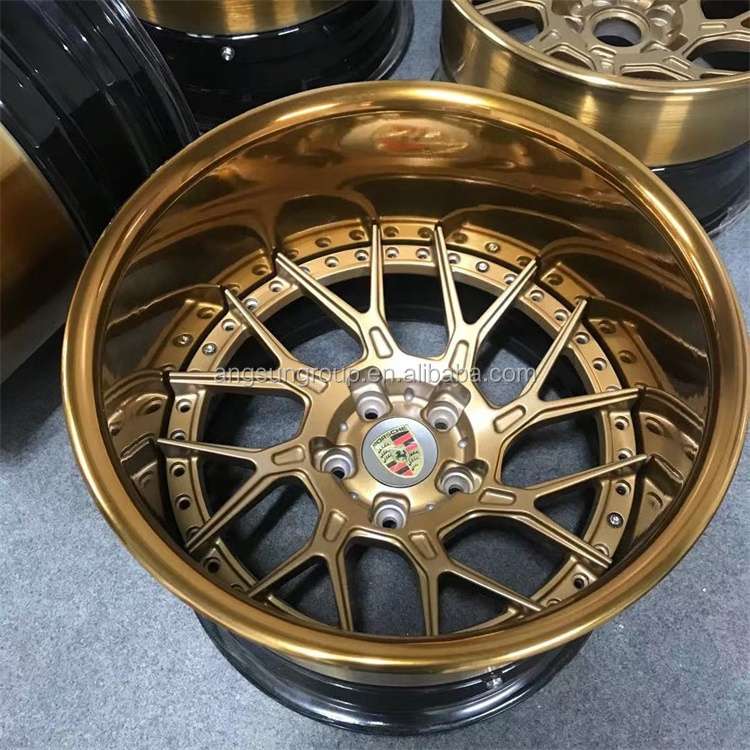 New design high quality 17 to 26 inch customized 3 pieces forged split wheel deep dish 5x112 5x114.3 5x130 alloy wheel