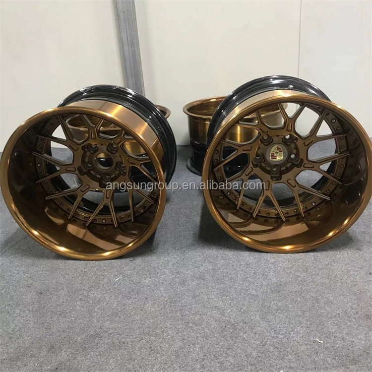 New design high quality 17 to 26 inch customized 3 pieces forged split wheel deep dish 5x112 5x114.3 5x130 alloy wheel