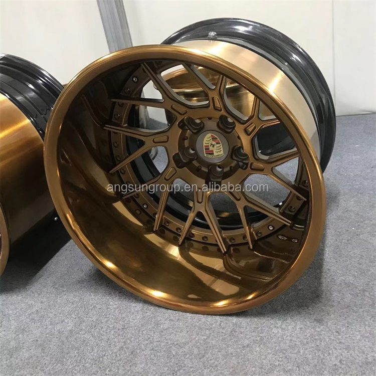 New design high quality 17 to 26 inch customized 3 pieces forged split wheel deep dish 5x112 5x114.3 5x130 alloy wheel