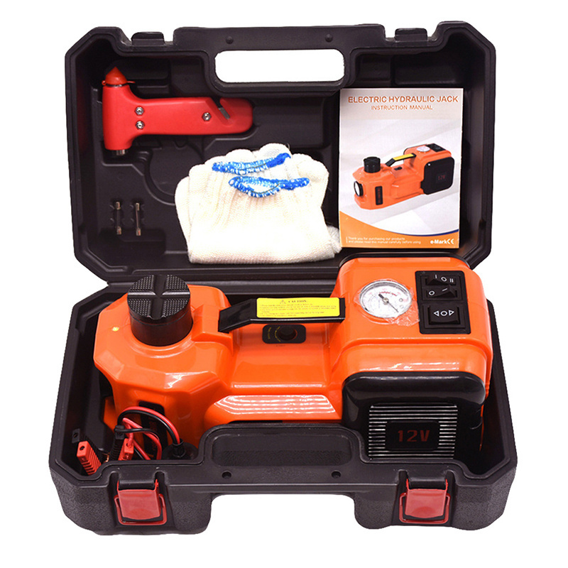 Portable 5T Car Electric Hydraulic Jack Tire Lifting Repair Mechanical Tools With Inflator Flashlight And Safe Hammer