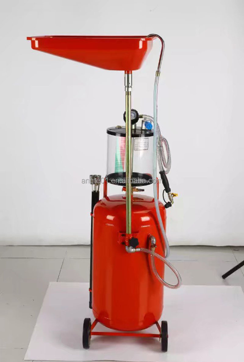 Popular Portable 80l Pneumatic Waste Oil Collector Garage Equipment  Waste Oil Drain Extractor Speed 1.6 L Per Minute