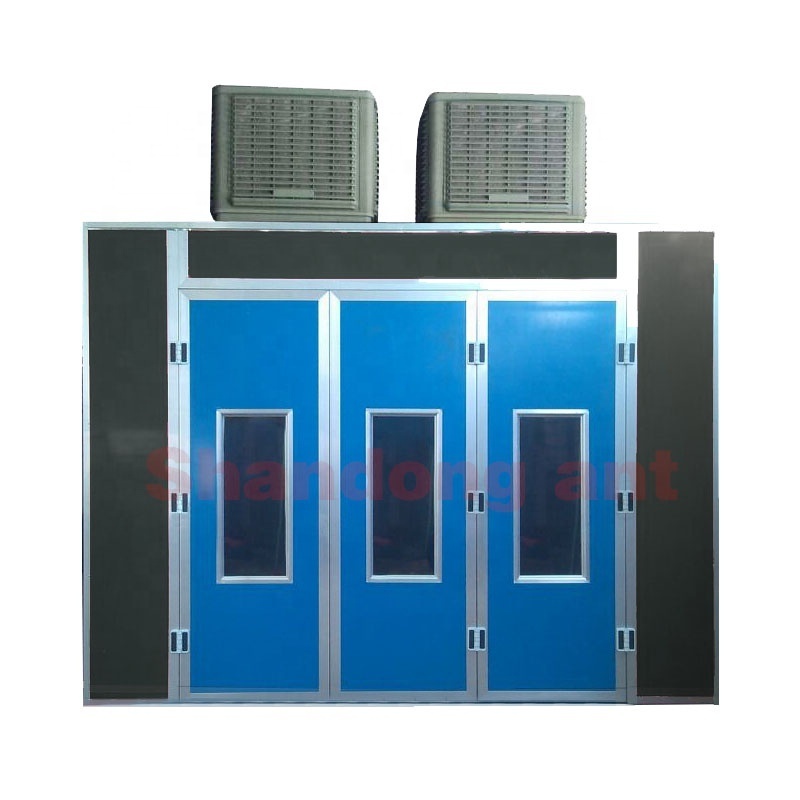 2023 New Product Electric Or Diesel Heated System Auto Vehicle Repair Paint Booth with PVC Curtains Wall