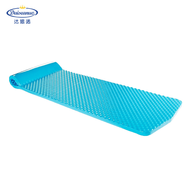 NBR/PVC Vinyl Coated Rubber Adult Foam Water Floating Mat Bed Swimming Pool Water Lounger with Roll Pillow