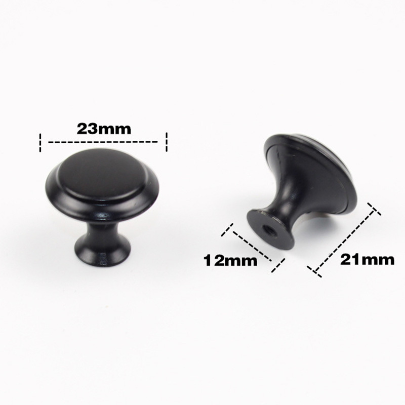 Hollow Black Handle Stainless Steel Kitchen Cabinet Knobs Furniture Handle Cabinet Dresser Drawer Door Knobs Traditional 21mm