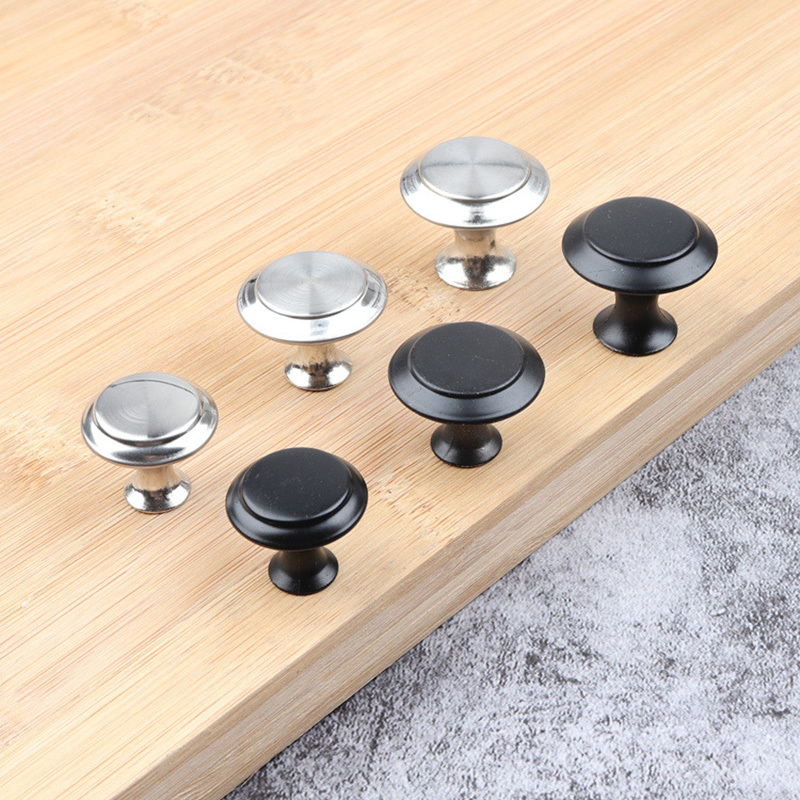 Hollow Furniture Knob Stainless Steel Bedroom Office Bathroom Dresser Black Furniture Drawer Kitchen Unit Handles Knobs 21mm