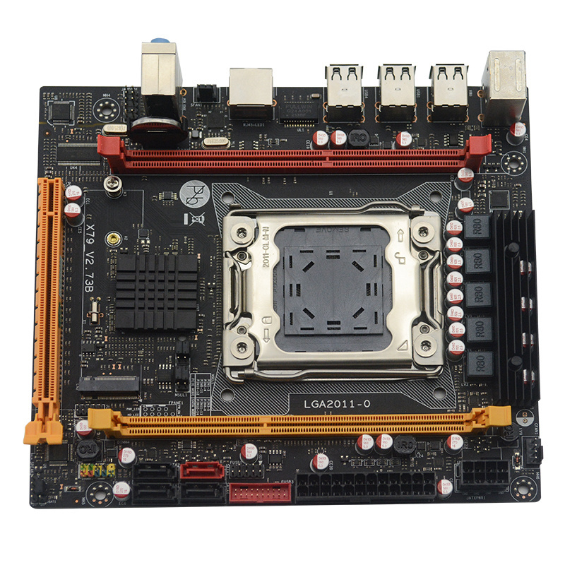 Factory Computer Motherboard OEM/ODM  LGA2011 X79  Main Board Desktop Dual Channels DDR3 Max 64G M.2 Port 5 Phase Power Supply